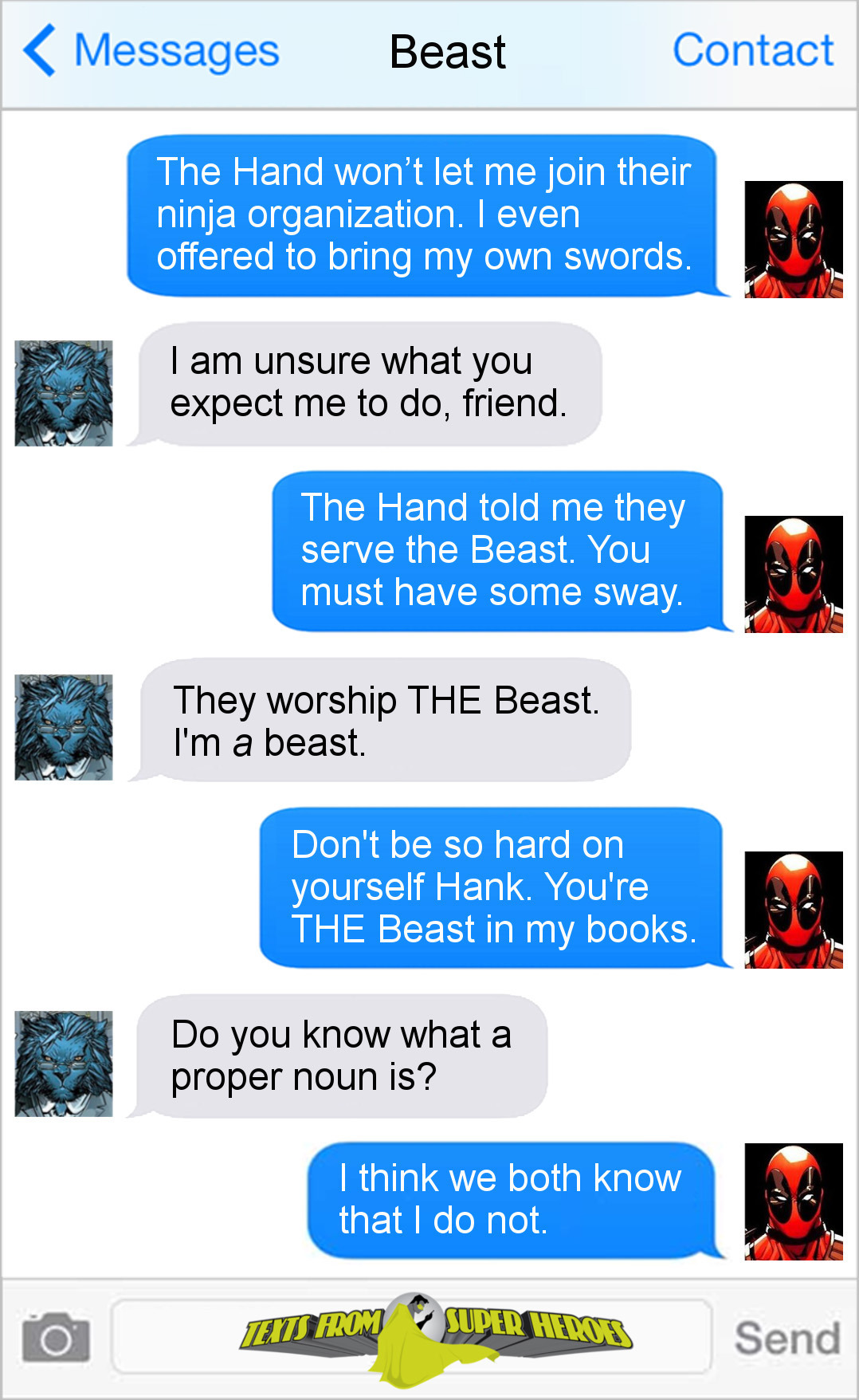 Messages Beast Contact The Hand won't let me join their ninja organization. I even offered to bring my own swords. I am unsure what you expect me to d