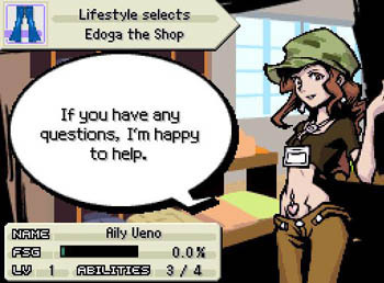 Lifestyle selects Edoga the Shop If you have any questions, I'm happy to help. NAME Aily Ueno FSG 0.0% LV 1 ABILITIES 3/4