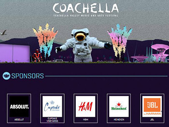 COACHELLA TALLET WNLC A 111 TEVAL SPONSORS UJBL ABSOLUT. Cuptaler HM Heineen MAOSBAME CSLE 40- -1 HNTAN n N