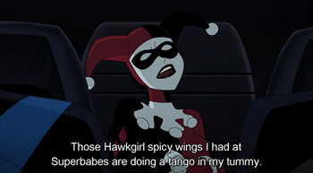 Harley Quinn in the Batmobile