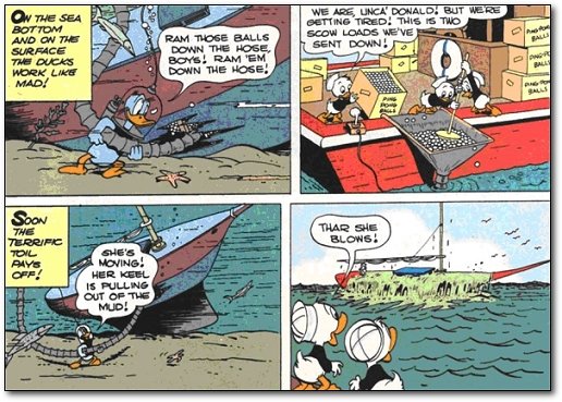 Donald Duck comics where he lifts a sunken ship with ping pong balls.
