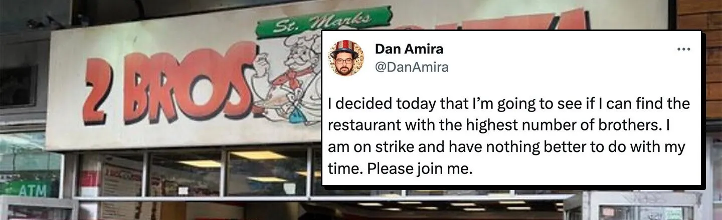 ‘Daily Show’ Head Writer Dan Amira Is Hunting Down the Restaurant with the Most Brothers in Its Name
