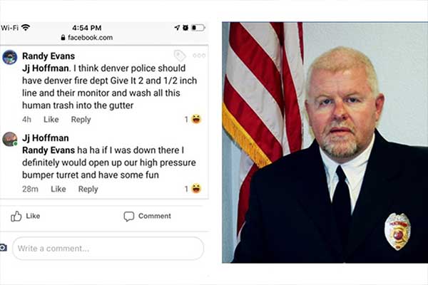 Wi-Fi 4:54 PM facebook.com Randy Evans 000 Jj Hoffman. I think denver police should have denver fire dept Give It 2 and 1/2 inch line and their monito