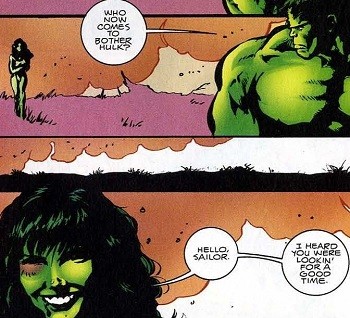 5 'What?' Superhero Stories Hollywood Can Never Make - Hulk trying to seduce She-Hulk