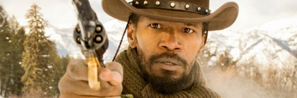 Django pointing his gun