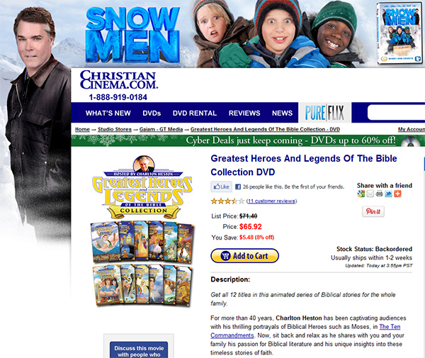 SNOW MEN CHRISTLAN CINEMA.COM. 1-888-919-0184 PURE FUIX WHAT'S NEW DVDs DVD RENTAL REVIEWS NEWS Home Studio Stores Gaiams Media Greatest Heroes And Le