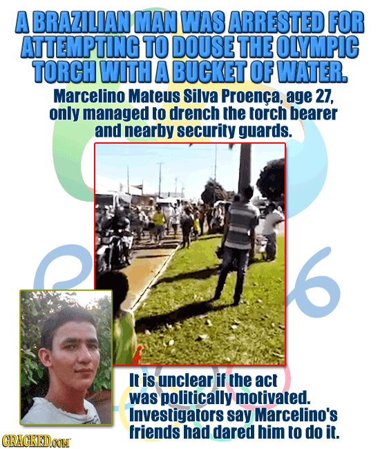 Man tries to douse the Olympic torch