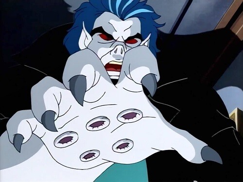 Screenshot from Spider-Man: The Animated Series showing Morbius.