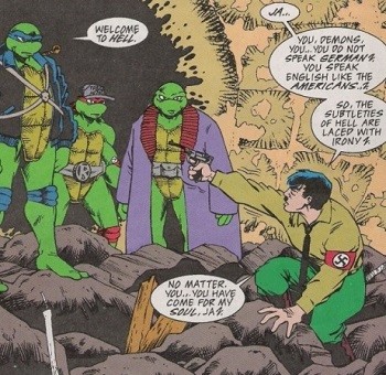 5 'What?' Superhero Stories Hollywood Can Never Make - Hitler committing suicide rather than fight the Teenage Mutant Ninja Turtles
