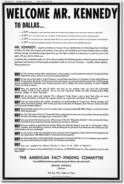 WELCOME MR. KENNEDY TO DALLAS... MR KENNEDY WWT MT WKY WY MY THE AMERICAN FACT-FINDING COMMITTEE