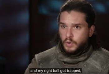 and my right ball got trapped.