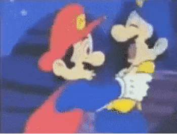 Luigi smacks Mario
