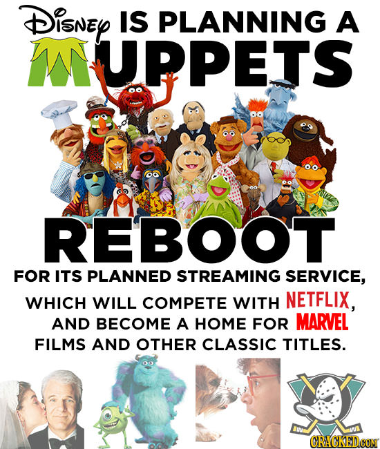 DisNEY IS PLANNING A IUPPETS EBOOT FOR ITS PLANNED STREAMING SERVICE, WHICH WILL COMPETE WITH NETFLIX, AND BECOME A HOME FOR MARVEL FILMS AND OTHER CL