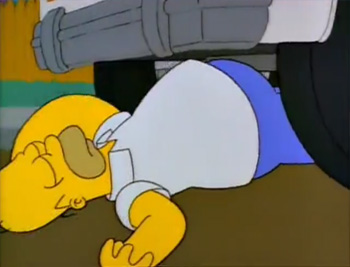 Homer hit by a truck
