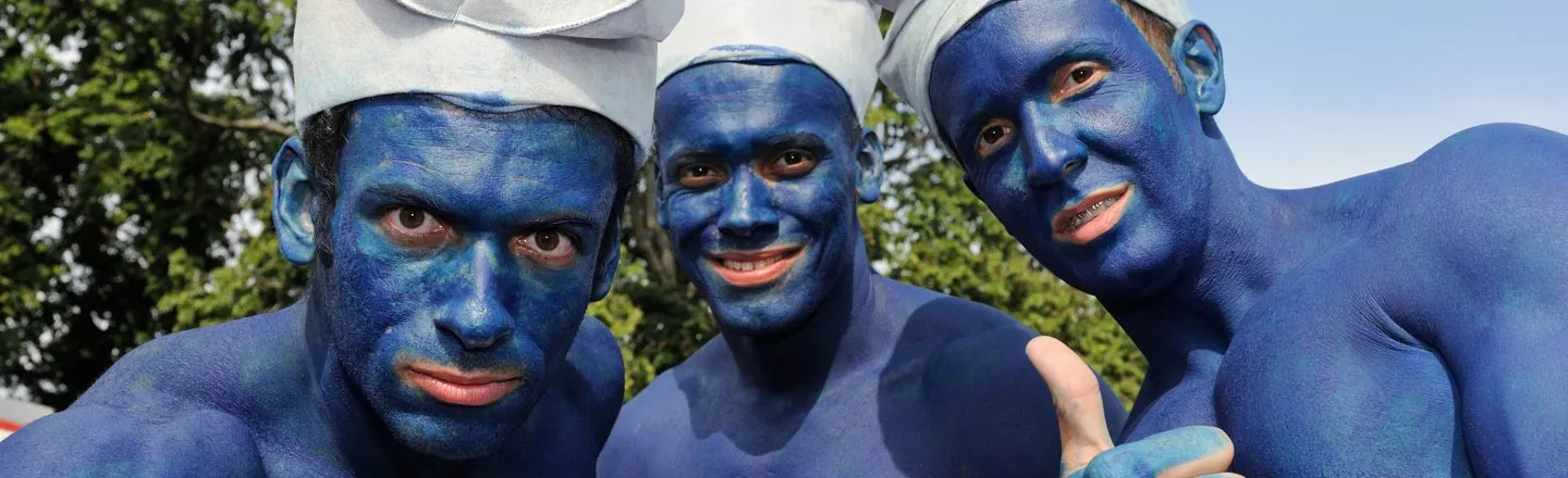French Town Breaks World Record Of Most Morons Dressed Like Smurfs In One Place