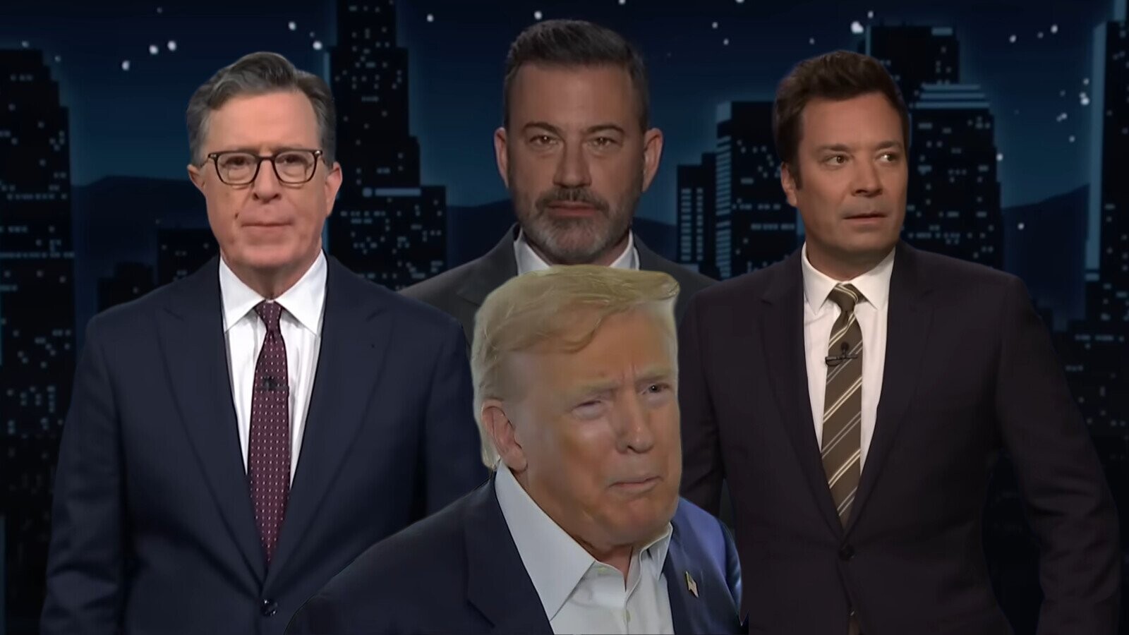 Trump Says It’s Not His Fault Stephen Colbert Got Fired, Continues to Threaten Late-Night Hosts