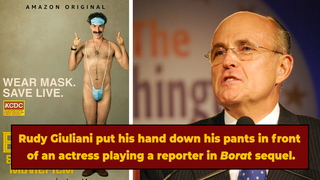 Rudy Giuliani Puts His Hands Down His Pants, Seemingly Flirts With Fake Reporter In 'Borat 2'