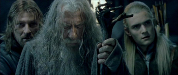 Boromir, Gandalf, and Legolas