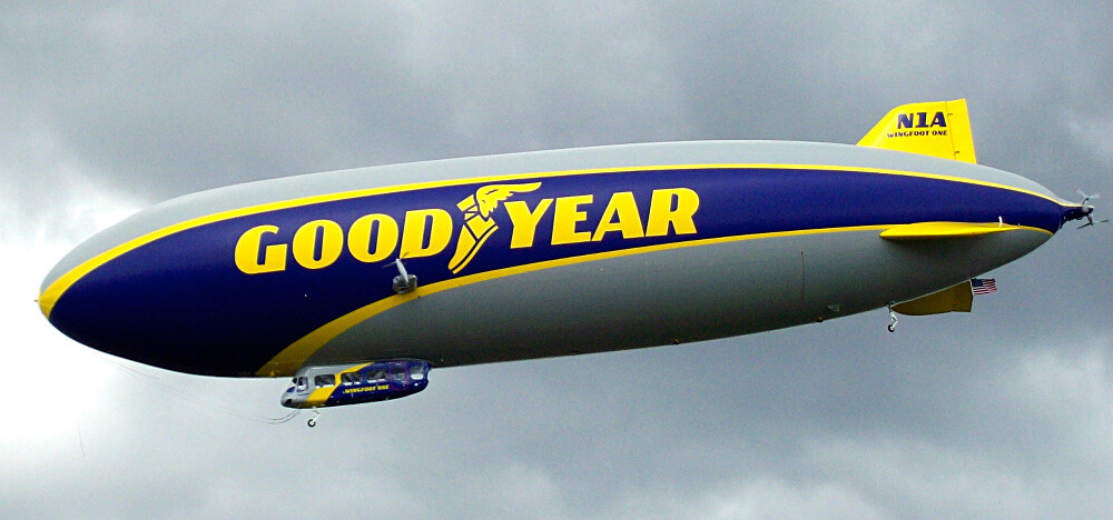Wingfoot One (N1A), a semi-rigid airship owned and operated by the Goodyear Tire and Rubber Company