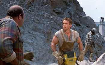 Arnold with a jackhammer