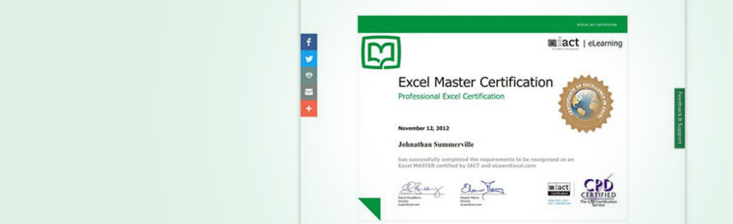 iact elearning Excel Master Certification Professional Excel Certification Newembe 12 2012 Jebnathan Sueamerille ASTE certed IACY elearntk CPD Ract CE