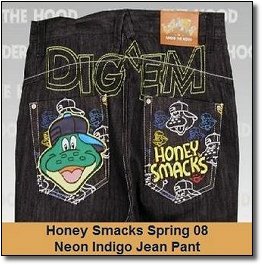 THE Hoan DER DIGE YO HODEY SMACKS Honey Smacks Spring 08 Neon Indigo Jean Pant