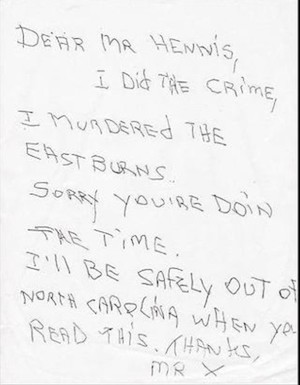 DE'r MR Henvis. L Dis THE CRime undsred h). THE EASTBURNS Sony YOUIRG DOIn TAE TIM S. M'l BE SAFLY OuT NORNA OY ARLIG wHen READ This KHAks, ye MR