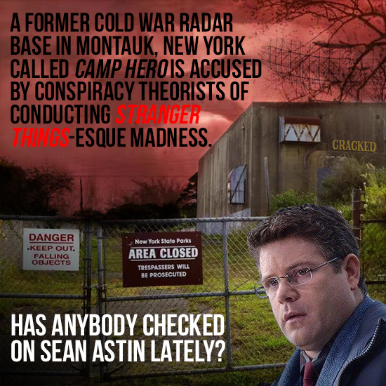 A FORMER COLD WAR RADAR BASE IN MONTAUK, NEW YORK CALLED CAMP HEROIS ACCUSED BY CONSPIRACY THEORISTS OF CONDUCTING STRANGER THINGS-ESQUE MADNESS. CRAC