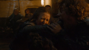 Theon biting his sister's hand