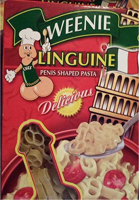WEENIE LINGUINE c PENIS SHAPED lmm PASTA Woonio mm Delicious 