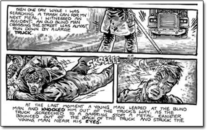 TEN ce D WHus SEARCHIG WAS A TRASH Cn o MY NCXT MEAL IJITEACO AN ACGIDENT: AN Oo UNO MAN CROS5IAIG THE STEt las AuO6T BUN DOWN AY ALARGE TRUCK. 00 SKR