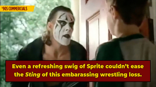 Behold! A 90s 'Sprite' Commercial Where Pro-Wrestler 'Sting' Beats Up The Kid From 'Sky High'