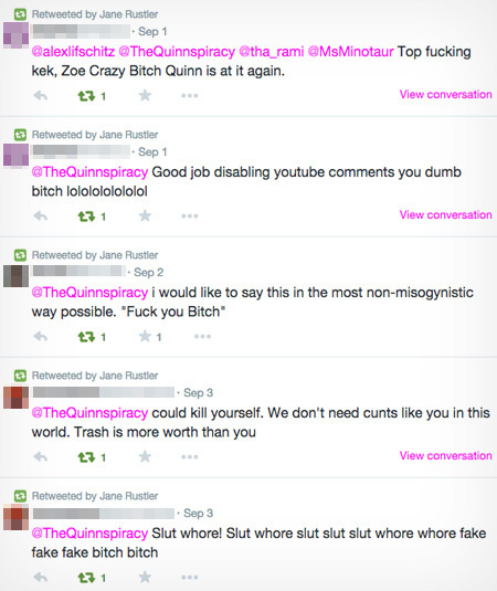 Retweeted by Jane Rustler Sep 1 @alexlifschitz @TheQuinnspiracy @tha_rami @MsMinotaur Top fucking kek. Zoe Crazy Bitch Quinn is at it again. View conv