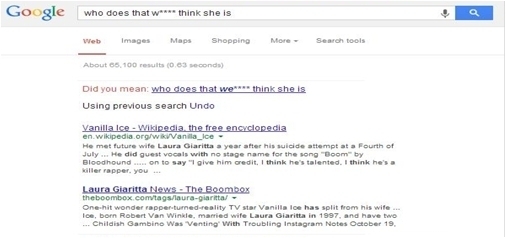 Google who does that thinie she is Web Images Maps Shopping More Searen tools About 65. 100 reslts (O 3 vecondo) Did you mean who does that thinic she