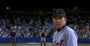 Kevin Costner in a baseball uniform