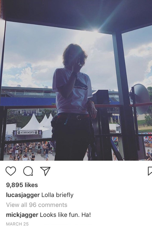 ATINDMENTO Q 9,895 likes lucasjagger Lolla briefly View all 96 comments mickjagger Looks like fun. Ha! MARCH 25 