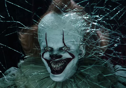 Pennywise headbutting glass