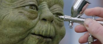 Painting Yoda's eyes