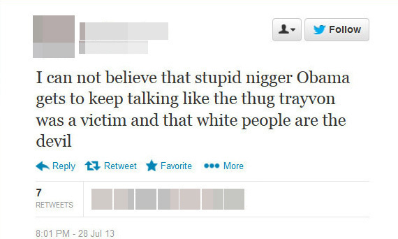 Follow I can not believe that stupid nigger Obama gets to keep talking like the thug trayvon was a victim and that white people are the devil Reply Re