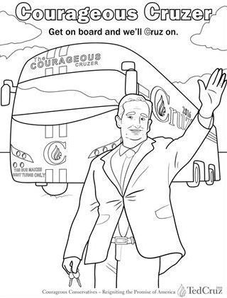 Courageous Cruzer Get on board and we'll Gruz on. COURAGEOUS CRUZER C O eewE - OMLY Conraseoos TedCruz Comserwathe Retenitint te oseot Aaeie 