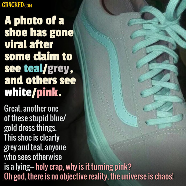 pink and white teal and gray shoe