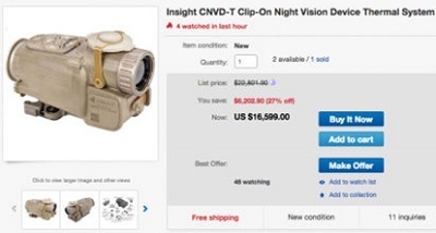 Insight CNVD-T Clip-On Night Vision Device Thermal System watoned t at No tene Nee 2aallable Ouarity acid L- prioe OADLL Yae 0 22L om Noet US $16509.0
