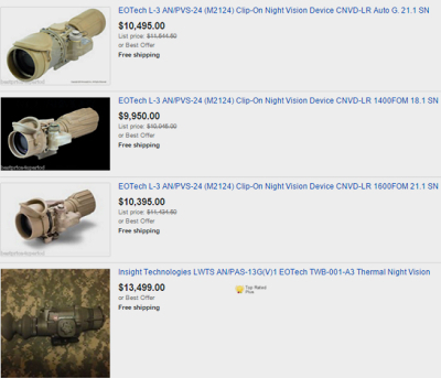 EOTech L-3 ANPVS-24 (M2124) Cip-On Niaht Vieion Device CNUDHLR Auto G.21.1 SN $10.495.00 Lst E LLLLLAA Bast ORe Free shiecing FOTech L-3 ANPVS-24 (M21