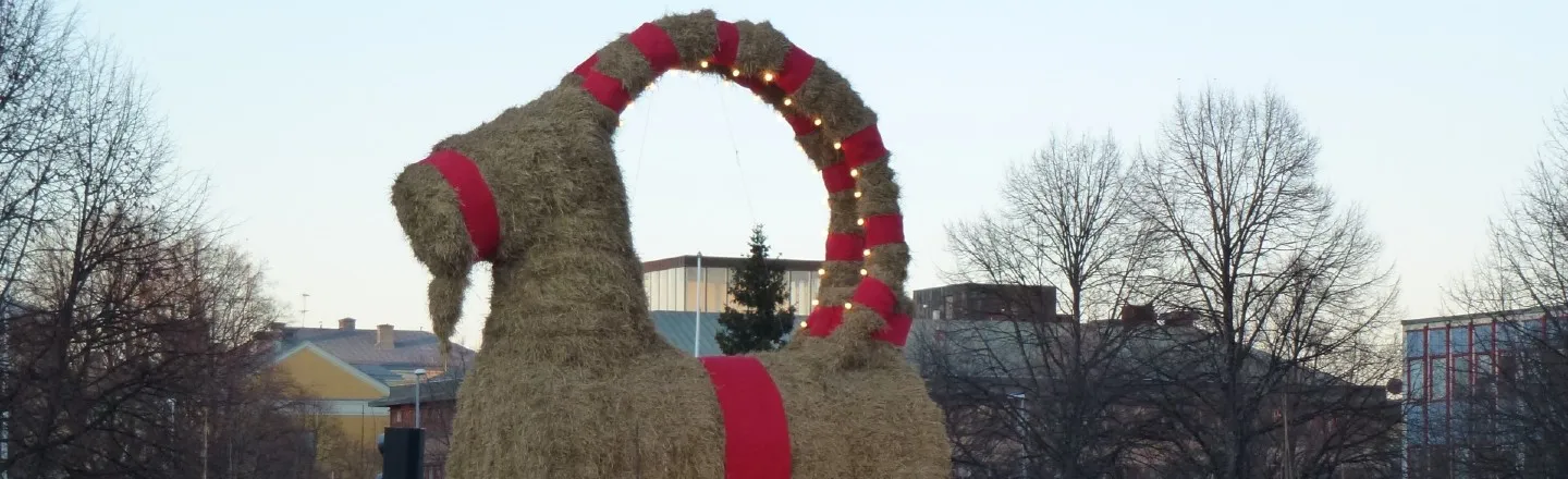 Arsonists Have Burning Down a Swedish Town's Yule Goat (For Over 50 Years)