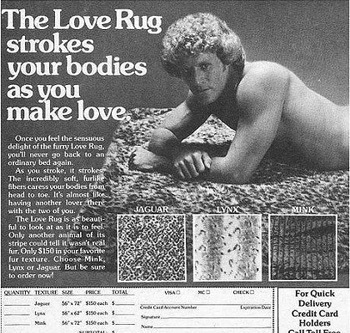 The Love Rug strokes your bodies as you make love. Once wou feel Ltheonsours delight ofthe fur Lore Rea. youll ow 60 back o an ordinan bed aoln. As sr