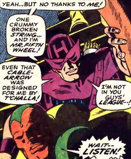 Hawkeye comic panel - Hawkeye Had Size-Changing Powers For Years (And An Even Worse Look)