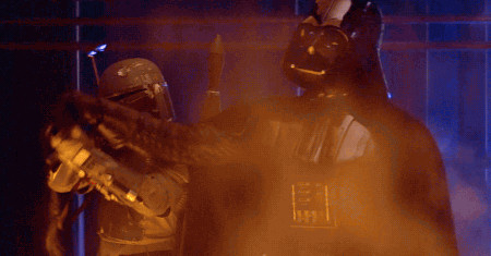 Vader prevents Boba Fett from shooting