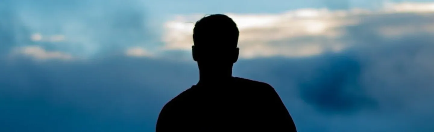 Silhouette of a man in mist