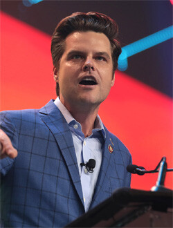 Gaetz speaking at a Turning Point USA event in 2020