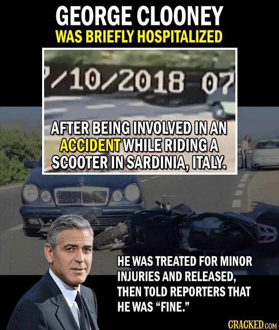 Clooney's Crash, Melania's Coat, & More Bombshell Celeb News